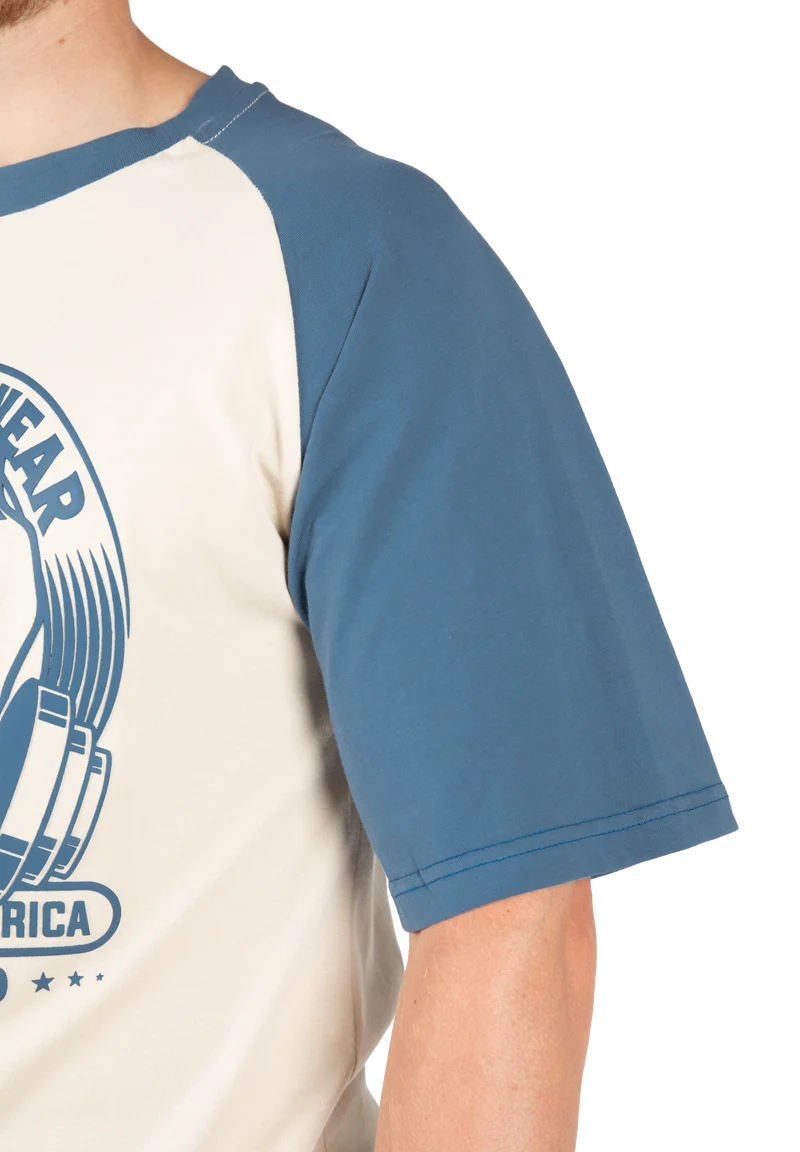 Logan Oversized T-Shirt - Beige/Blue