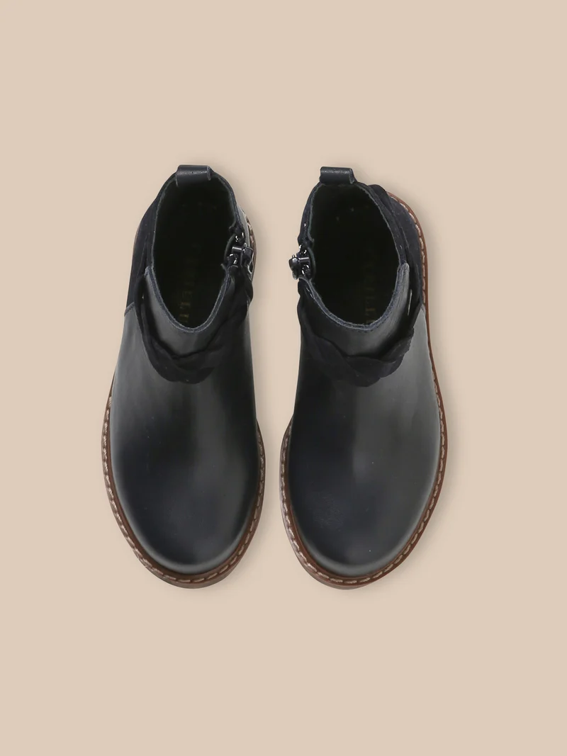 Mädchen-Boots mit Lederflechtung