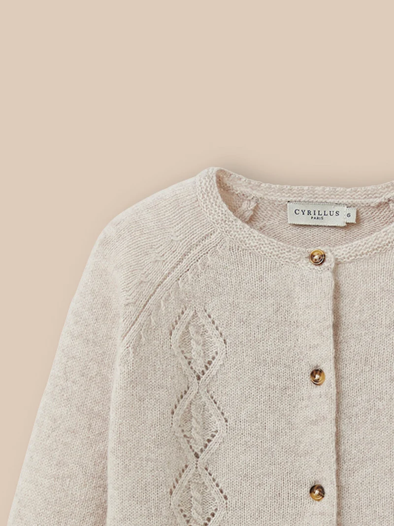 Mädchen-Cardigan aus Merino-Wolle