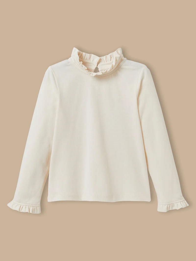 Mädchen-Shirt mit Stehkragen – Bio-Baumwolle