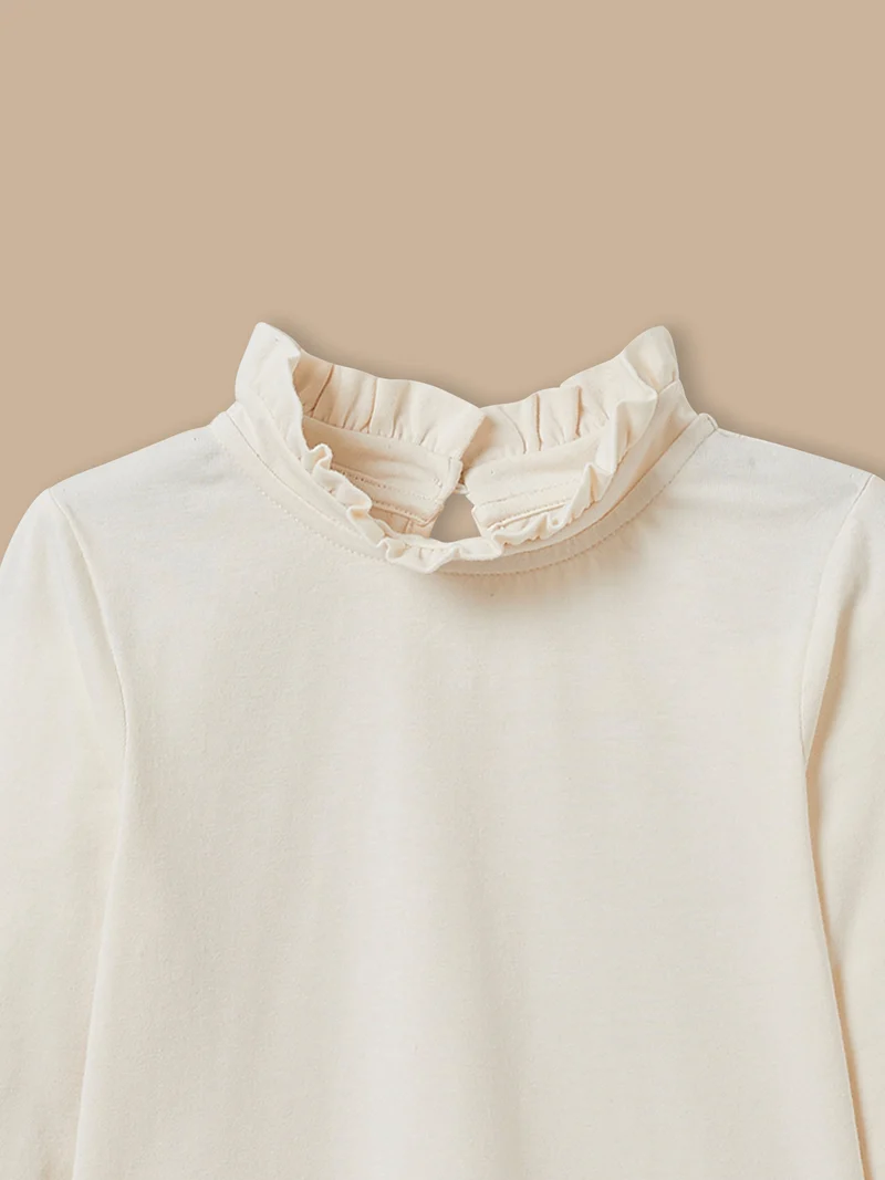 Mädchen-Shirt mit Stehkragen – Bio-Baumwolle