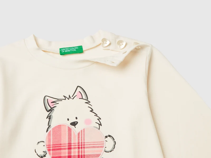 Shirt in Stretch-Baumwolle mit Druck