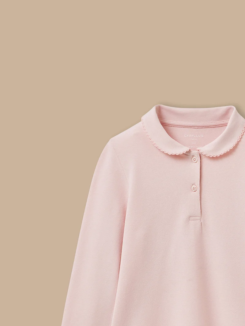 Mädchen-Poloshirt aus Pikeestrick – Bio-Baumwolle