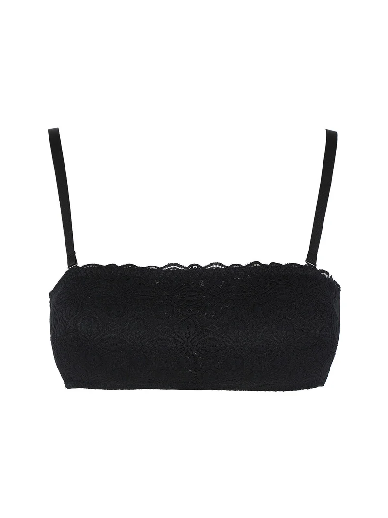 904 Reggiseno a fascia in pizzo - nero