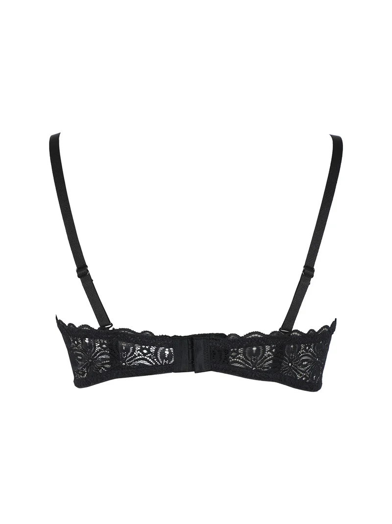 904 Reggiseno a fascia in pizzo - nero