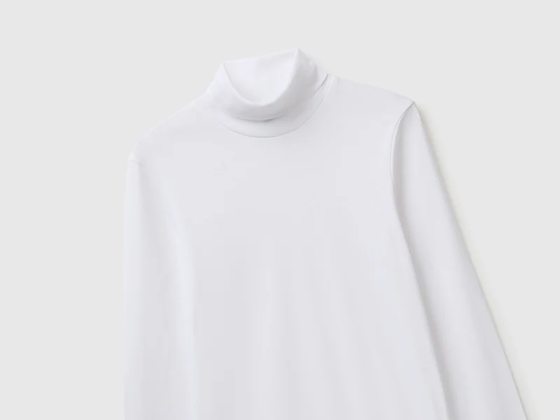 Rollkragen-T-Shirt aus langstapeliger Baumwolle