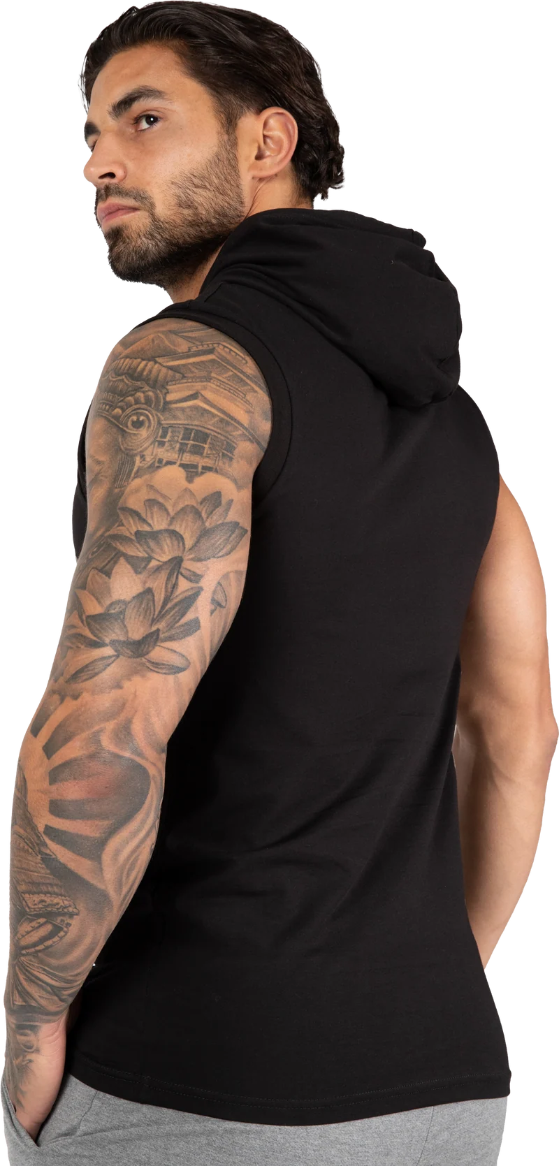 Melbourne S/L Hooded T-shirt - Black