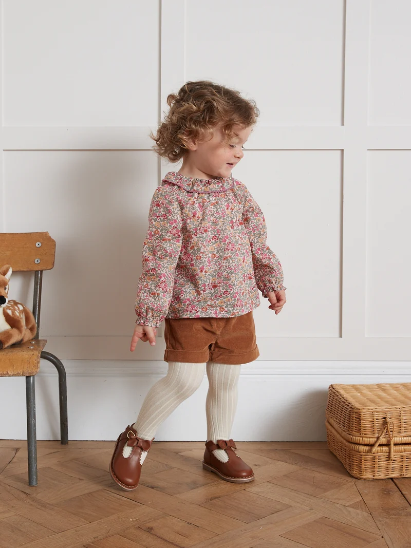 Baby-Spangenschuhe aus Leder mit Zierschleife