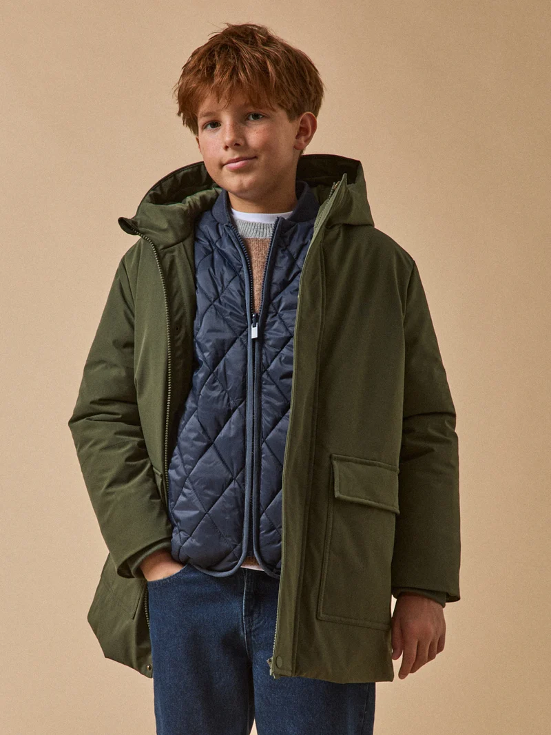 Jungen-Parka, gesteppt