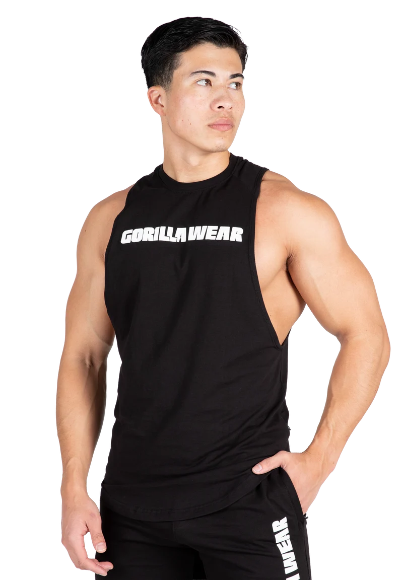 Milo Drop Armhole Tank Top - Black