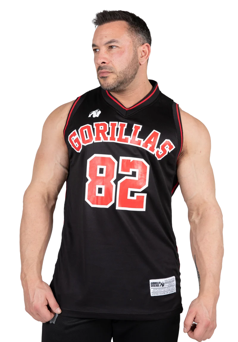 San Mateo Jersey Tank Top - Black/Red