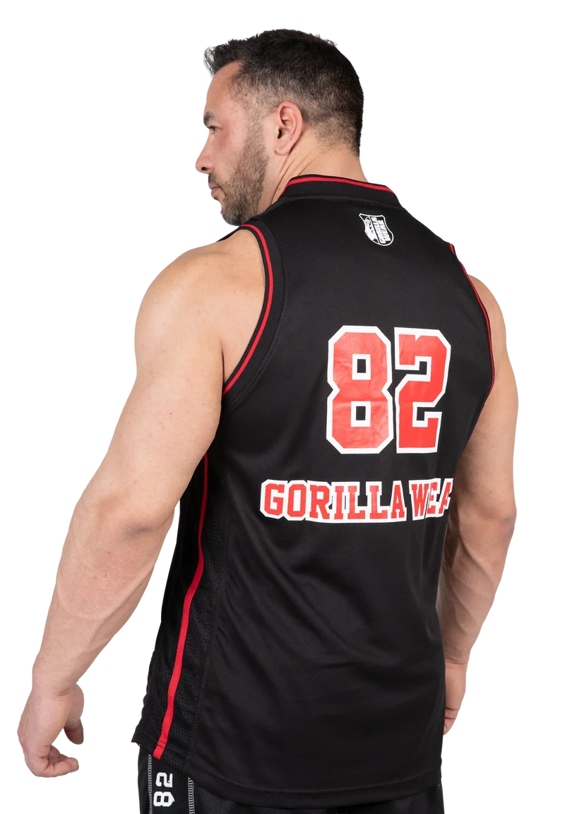 San Mateo Jersey Tank Top - Black/Red