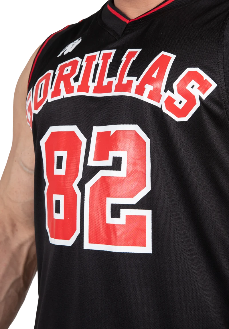 San Mateo Jersey Tank Top - Black/Red