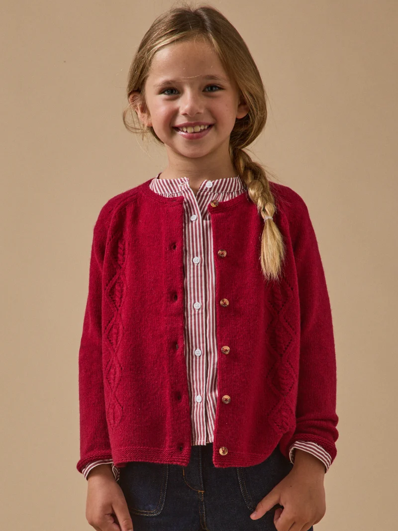 Mädchen-Cardigan aus Merino-Wolle