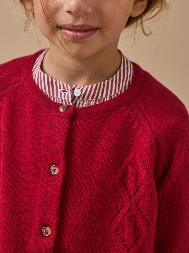 Mädchen-Cardigan aus Merino-Wolle
