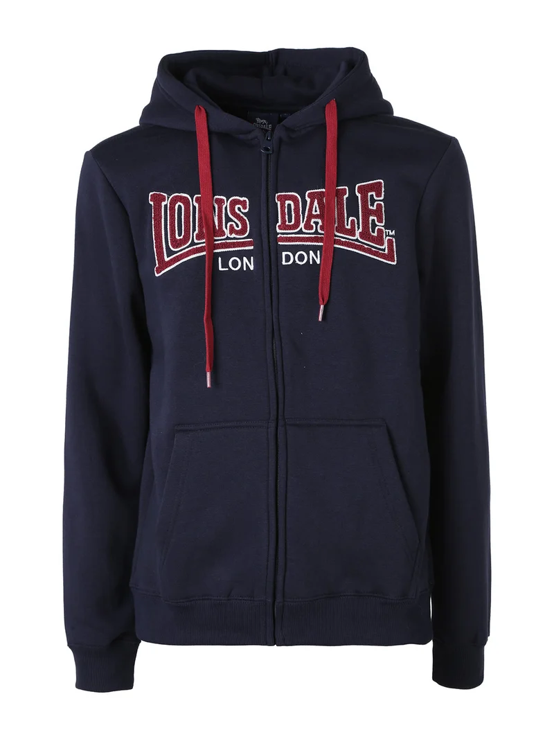Felpa da uomo con cappuccio e zip con interno felpato - blu scuro