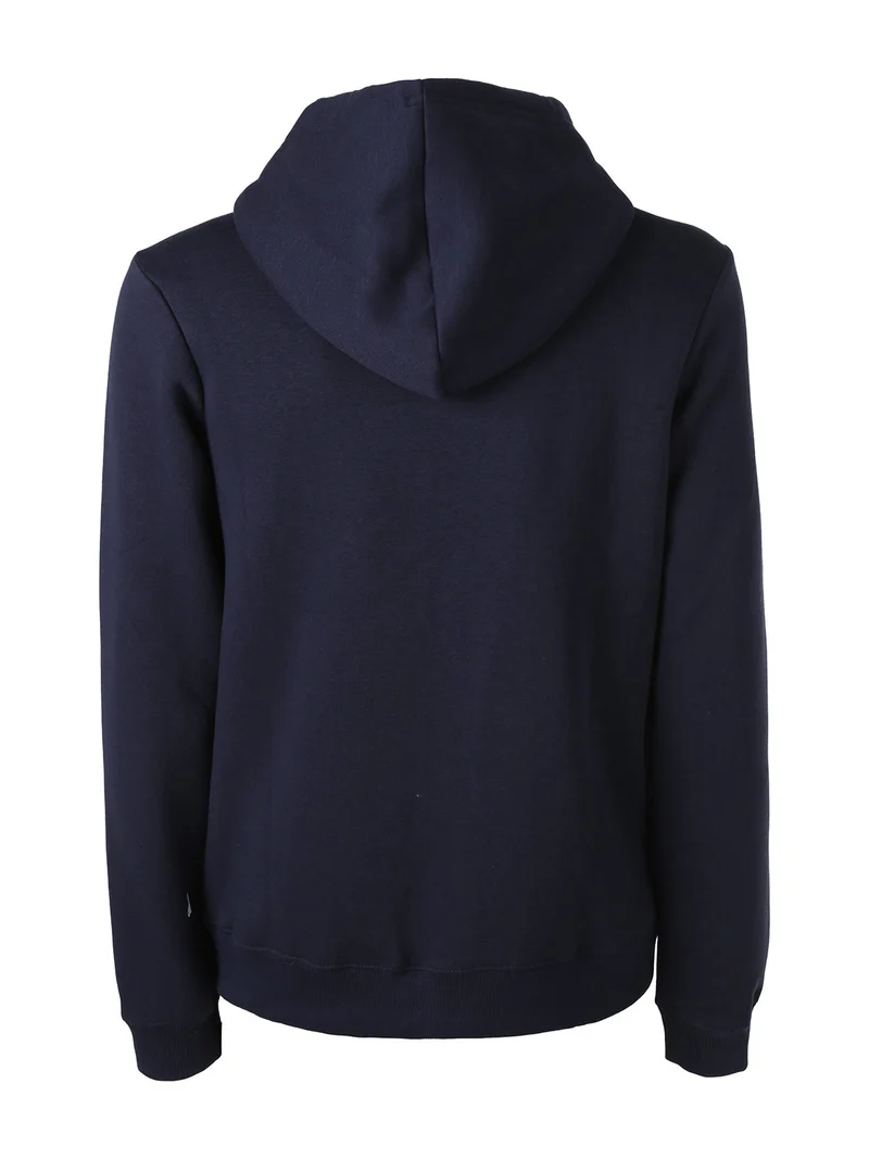 Felpa da uomo con cappuccio e zip con interno felpato - blu scuro