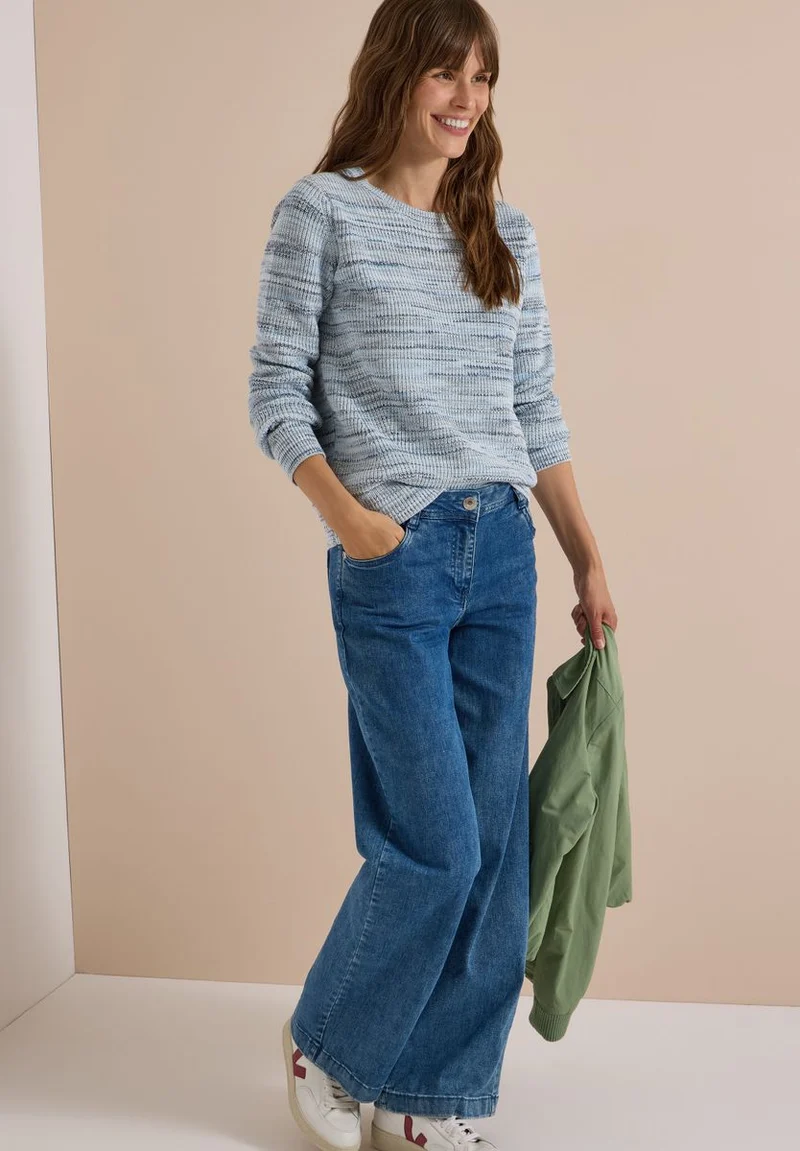 Pullover mit Rundhals und Space-Dye-Optik