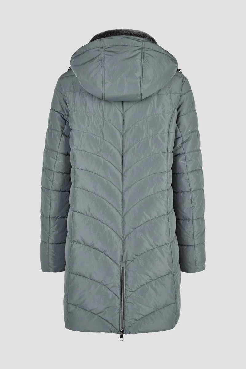 Jacke Down Free mit Kapuze und Webpelz