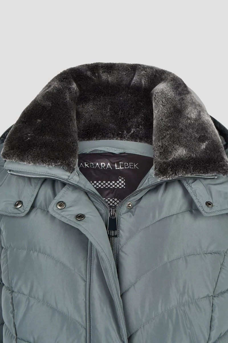 Jacke Down Free mit Kapuze und Webpelz