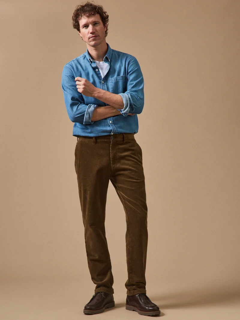 Herren-Chinohose « regular » aus Velours