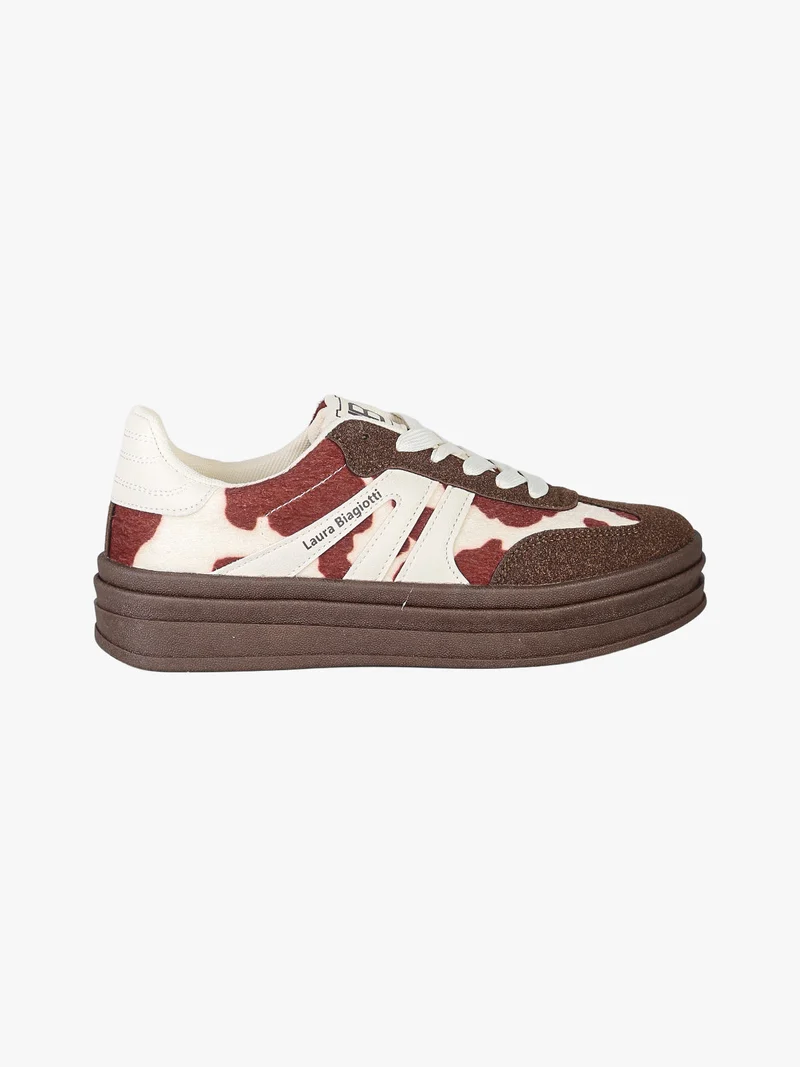 Sneakers donna stringate con platform - multicolore