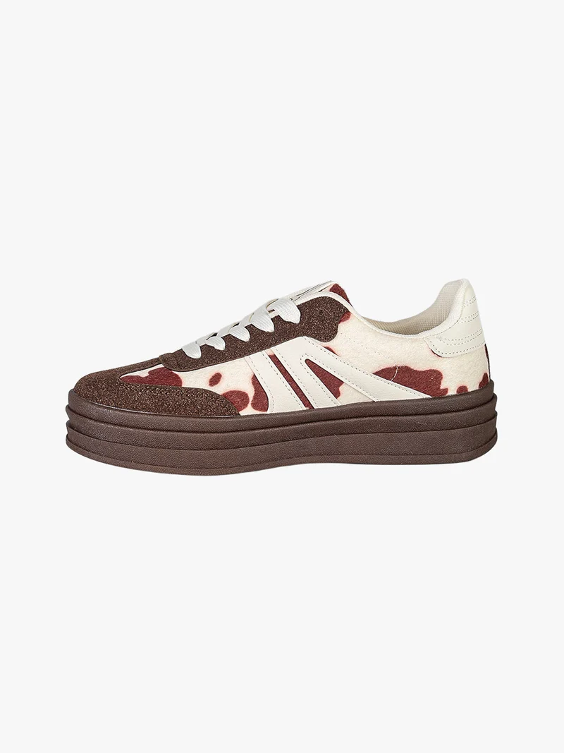 Sneakers donna stringate con platform - multicolore