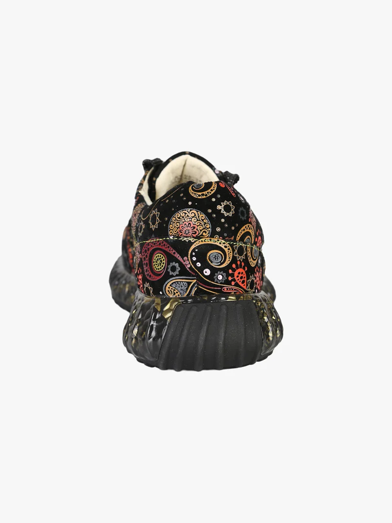 BURTON 05 Sneakers donna in pelle con stampe e paillettes - nero