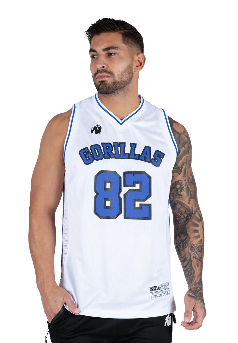 San Mateo Jersey Tank Top - White/Blue