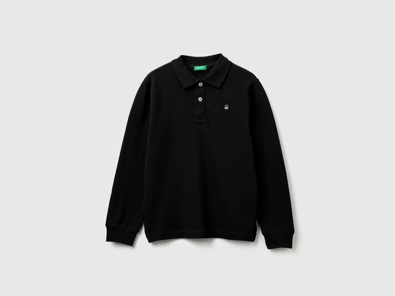 Langärmliges Poloshirt aus Baumwolle