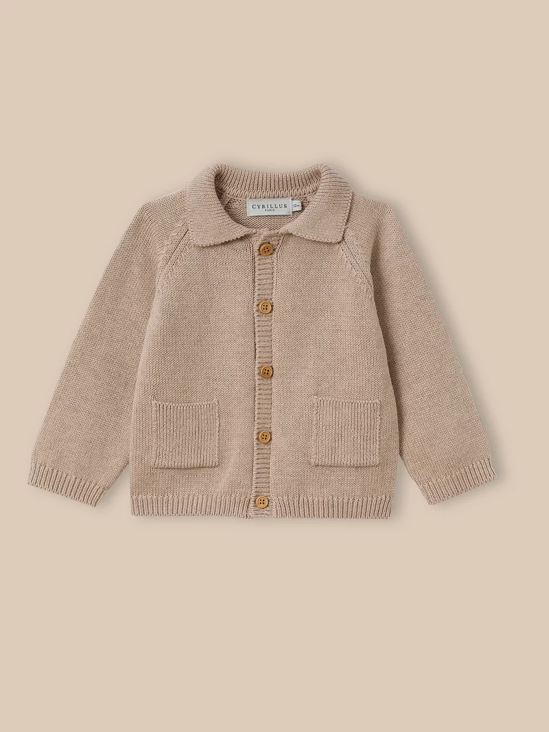 Baby-Cardigan mit Polo-Kragen