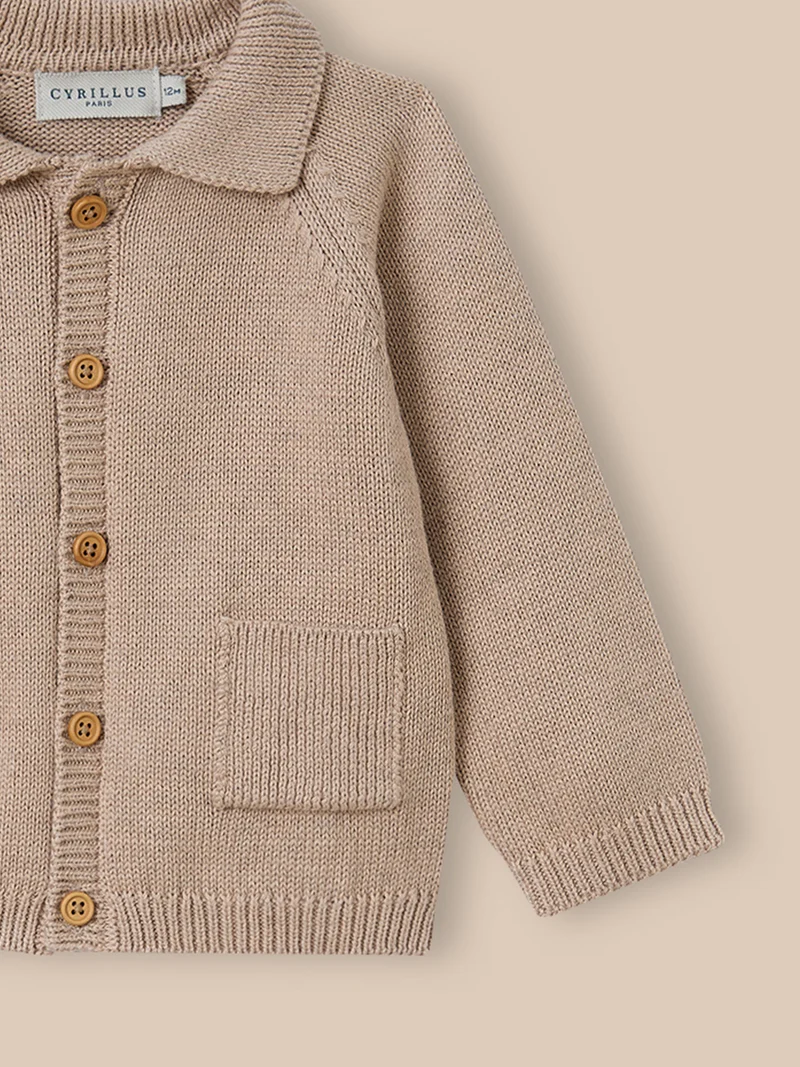 Baby-Cardigan mit Polo-Kragen