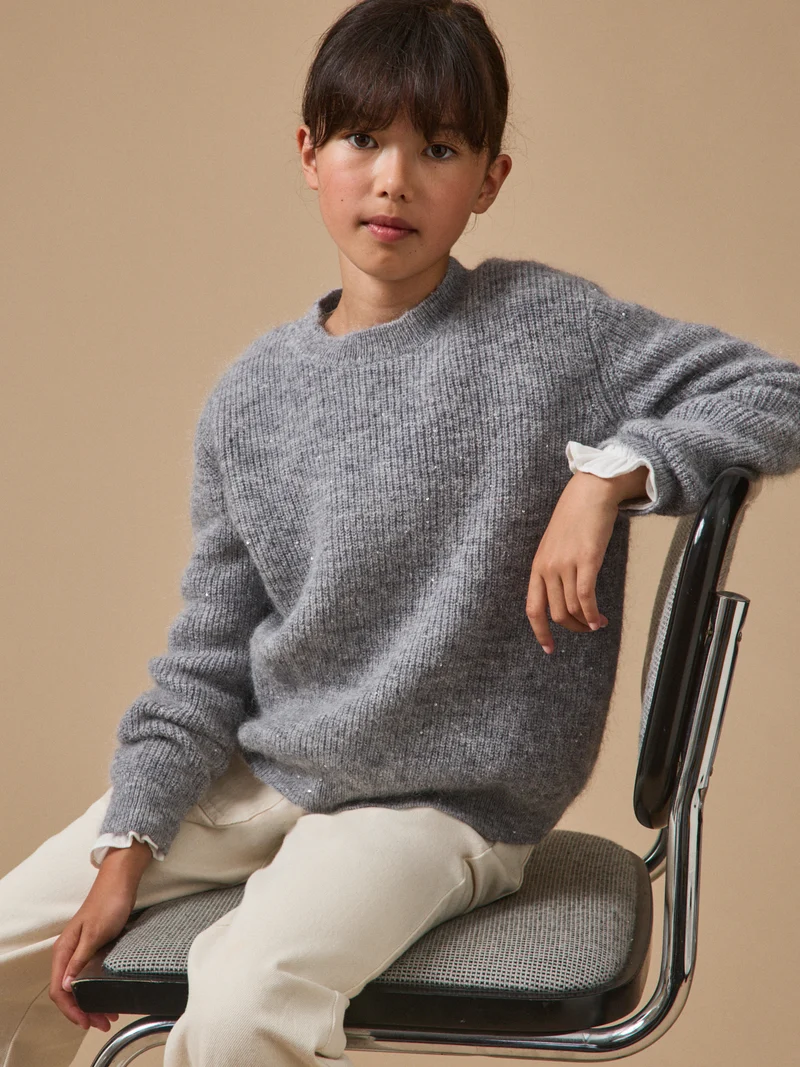 Mädchenpullover aus Wolle und Mohair