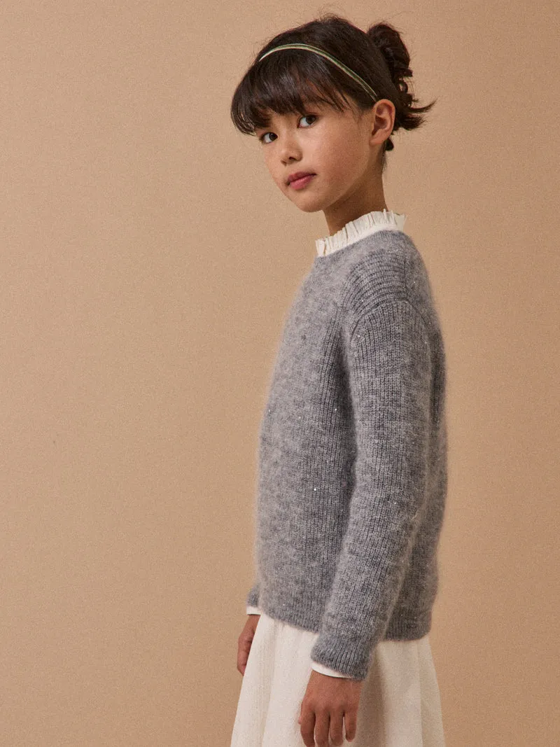 Mädchenpullover aus Wolle und Mohair