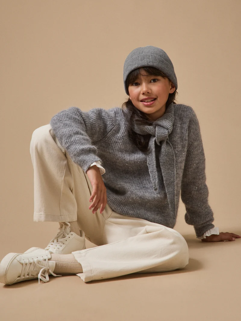 Mädchenpullover aus Wolle und Mohair
