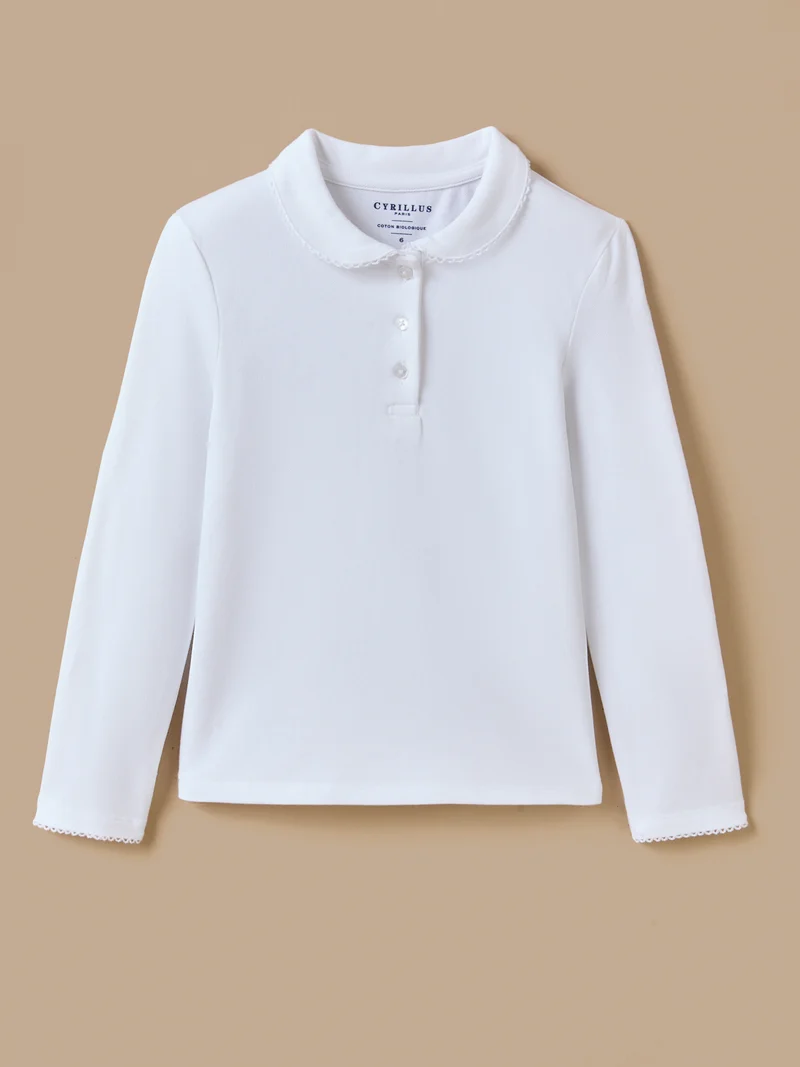 Mädchen-Poloshirt aus Pikeestrick – Bio-Baumwolle