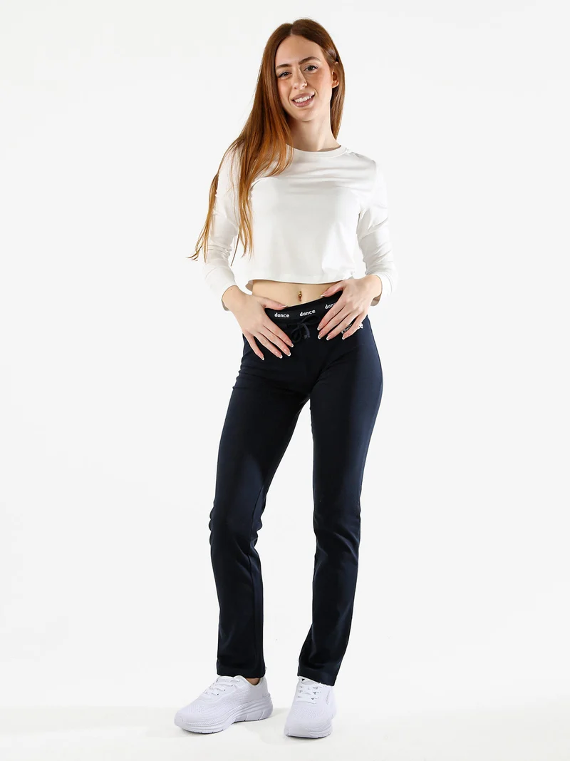 Pantaloni sportivi da donna con coulisse in vita - blu scuro