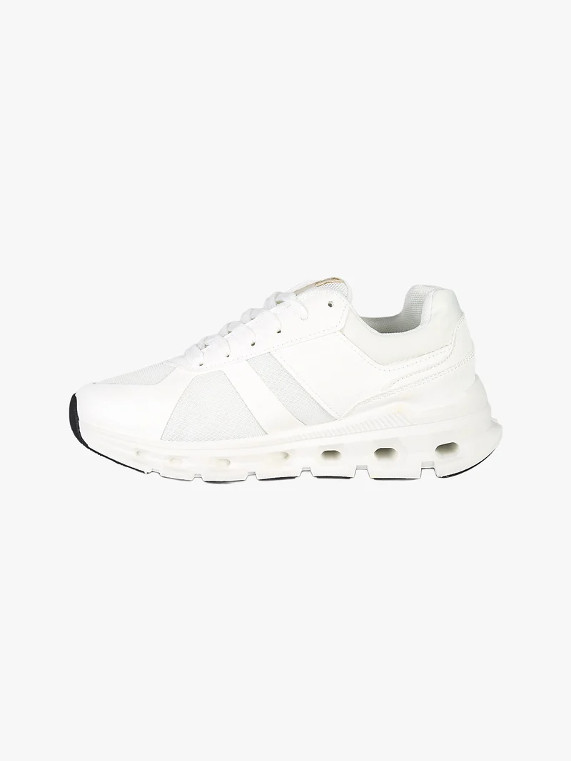 Sneakers sportive da donna con intersuola geometrica - bianco