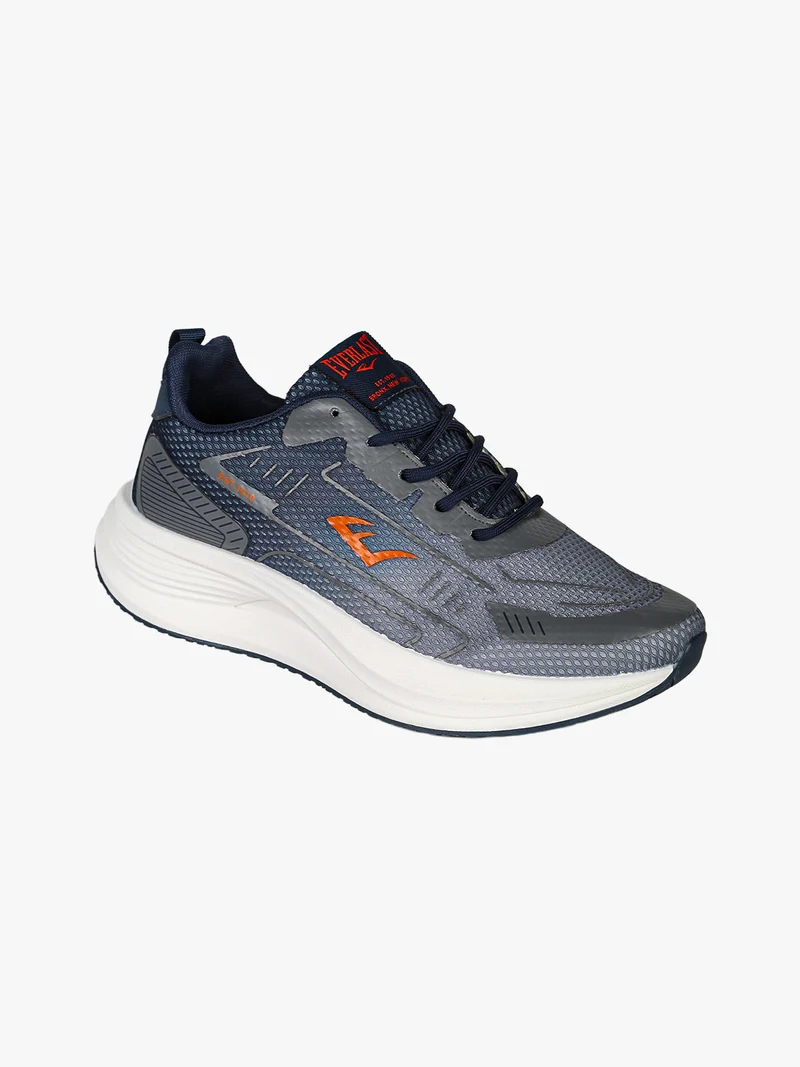 Sneakers sportive da uomo in tessuto con suola alta - blu scuro