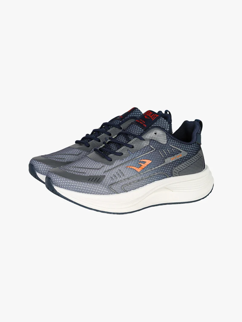 Sneakers sportive da uomo in tessuto con suola alta - blu scuro