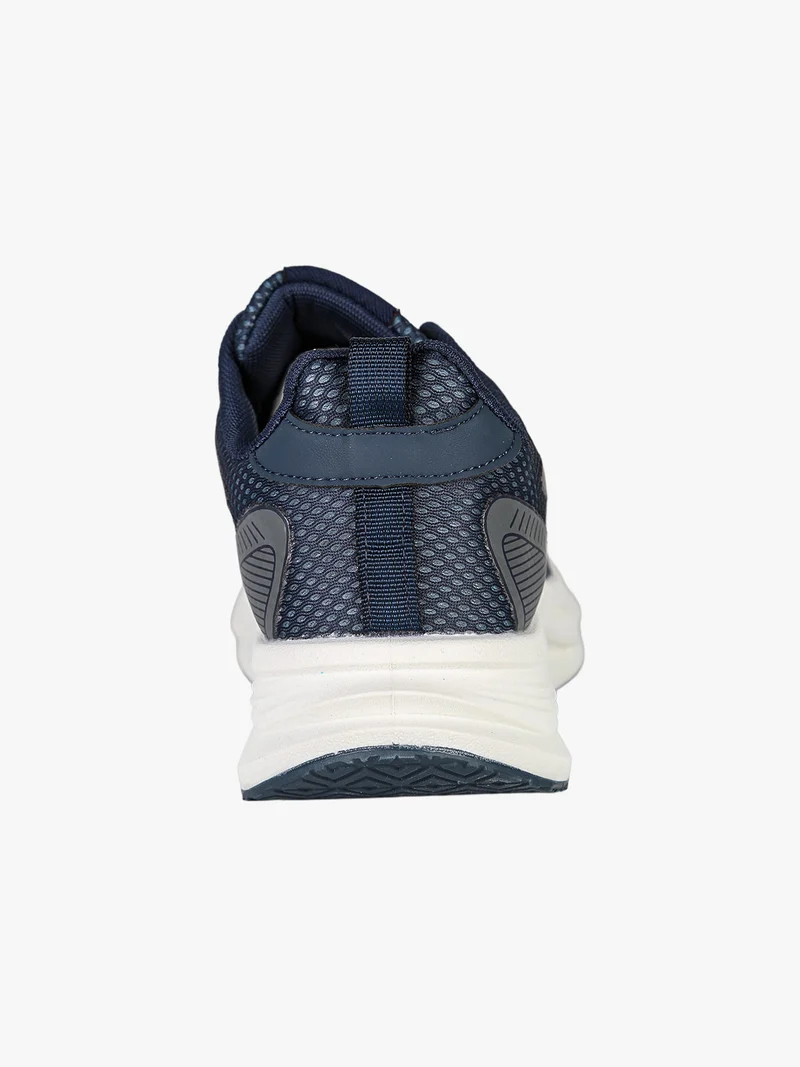 Sneakers sportive da uomo in tessuto con suola alta - blu scuro