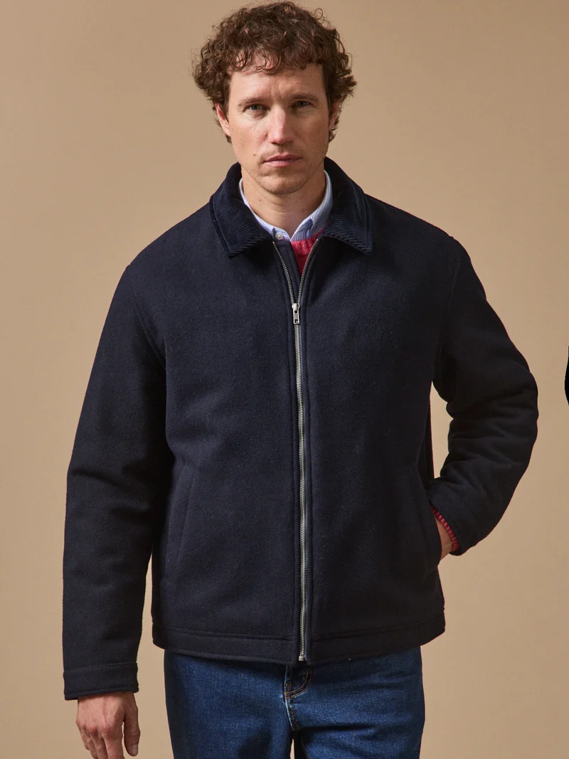 Warme Herren-Pilotenjacke aus Wolle