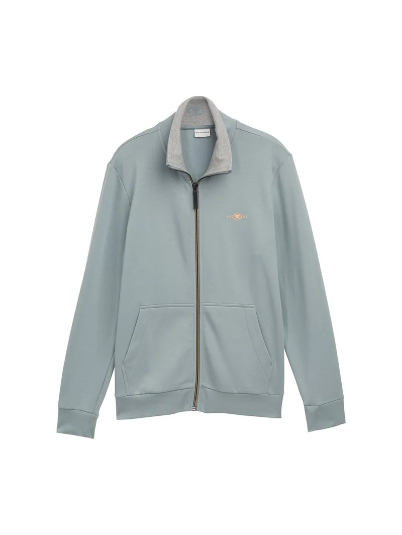 printed stand-up sweat jacket