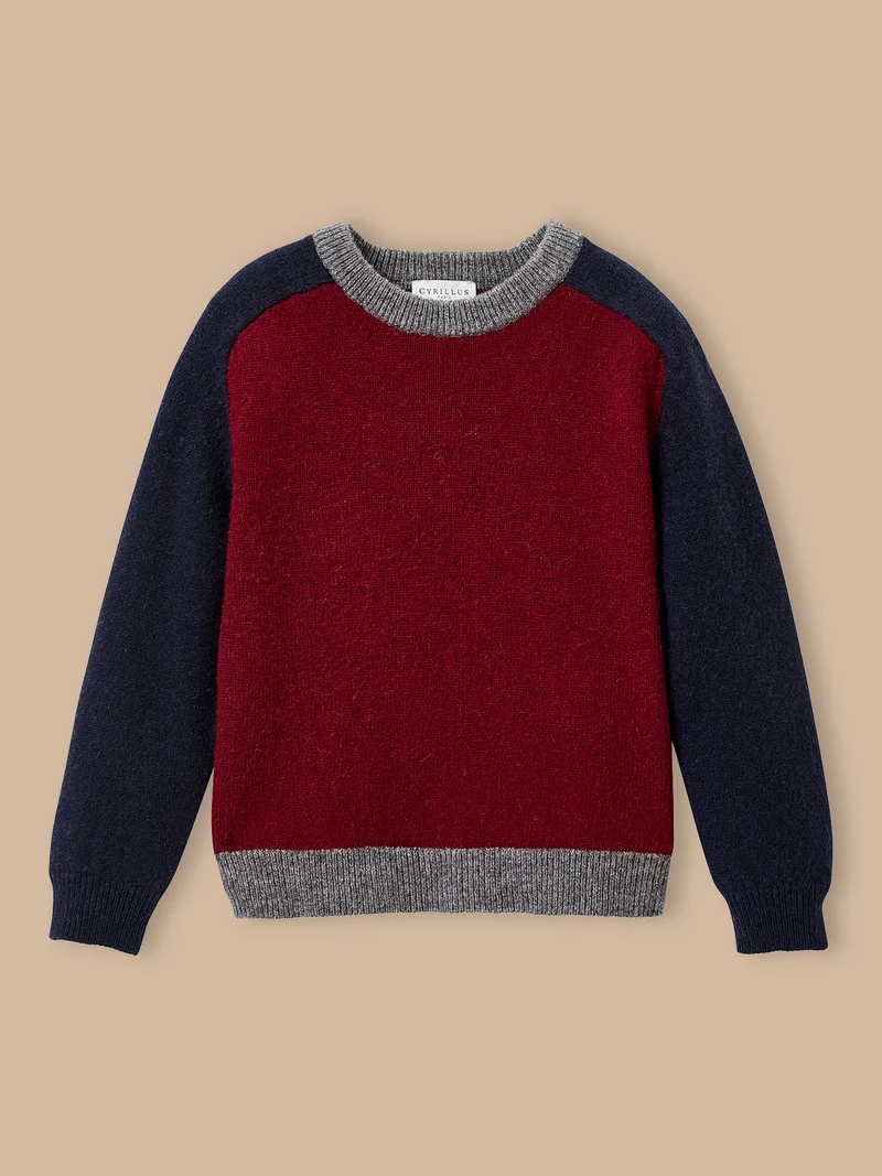 Jungenpullover aus Wolle mit Blockfarben