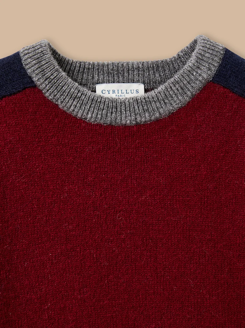 Jungenpullover aus Wolle mit Blockfarben