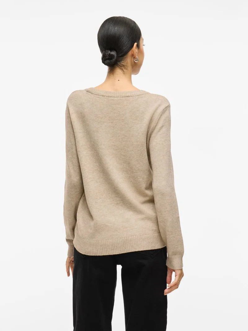 VIRIL O-NECK L/S KNIT TOP - NOOS