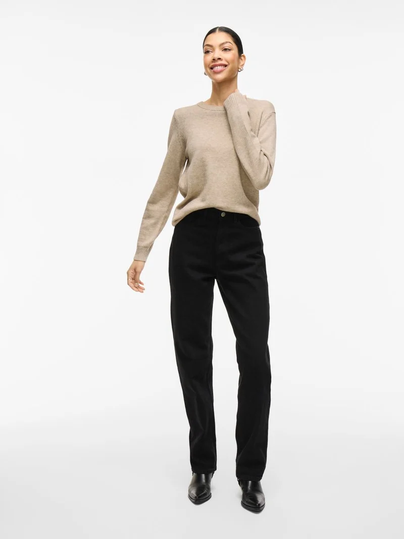 VIRIL O-NECK L/S KNIT TOP - NOOS