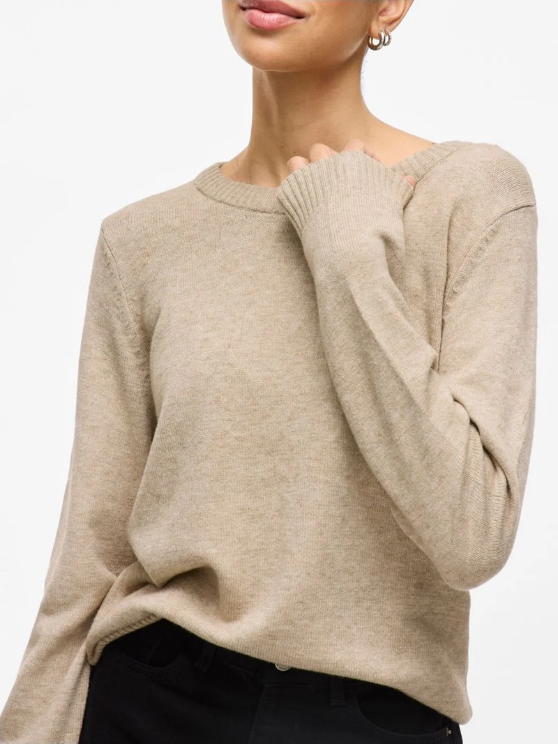 VIRIL O-NECK L/S KNIT TOP - NOOS