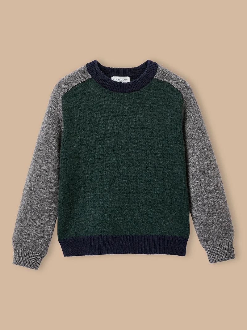 Jungenpullover aus Wolle mit Blockfarben