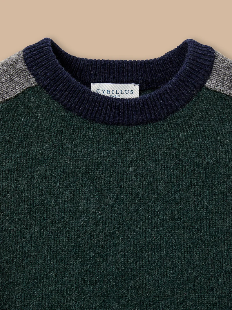 Jungenpullover aus Wolle mit Blockfarben
